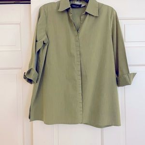 Business casual maternity blouse - soft olive, 3/4 length sleeves